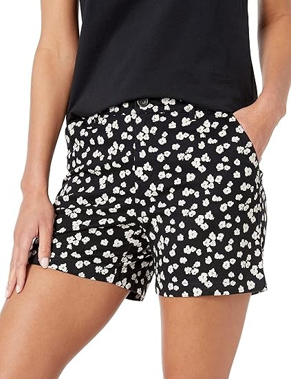 Women's Mid-Rise Slim-Fit 5 Inch Inseam Khaki Short (Available in Straight and Curvy Fits)